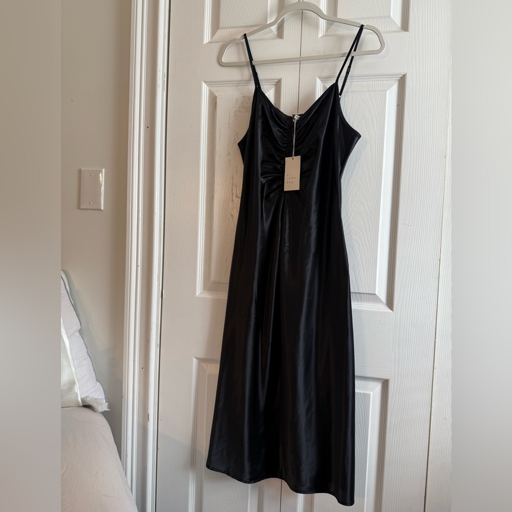 a new day- Black Maxi Elegant and Slimming Dress- Size Medium